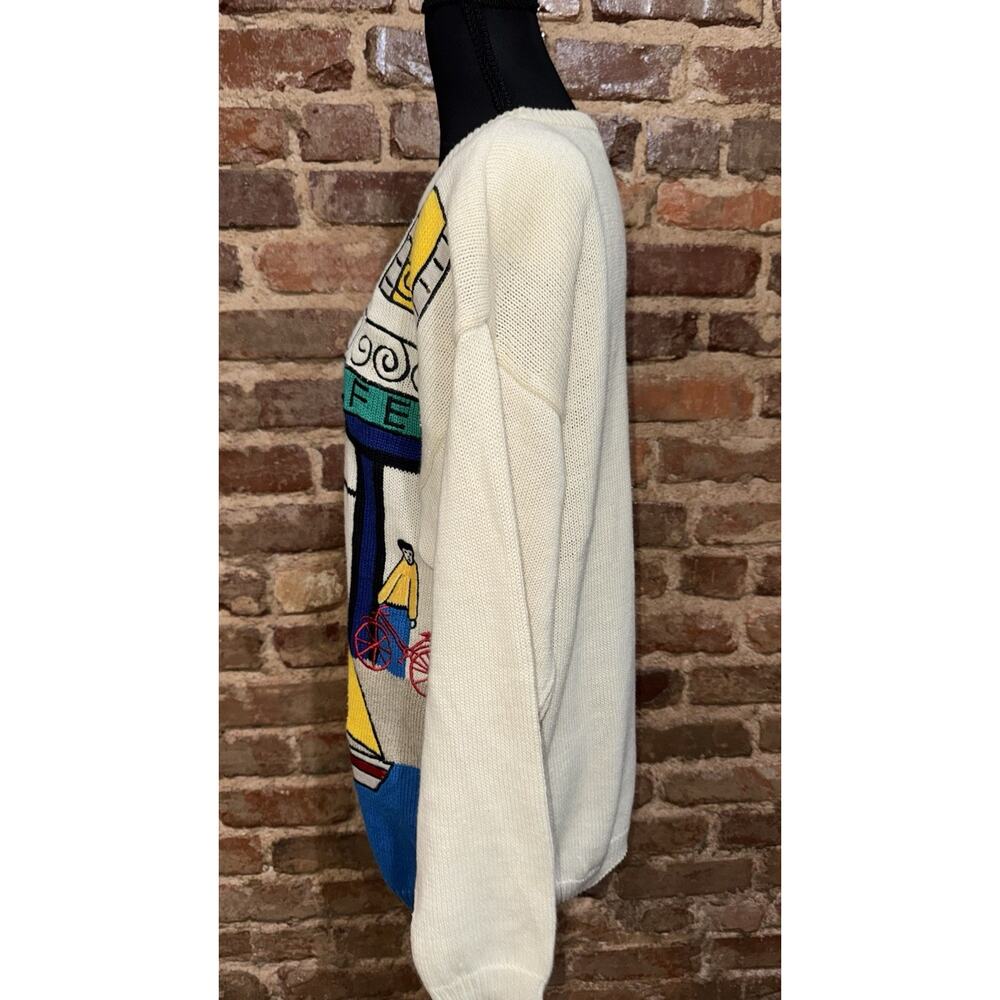 Vintage 1989 I.B. Diffusion Saint Croix Harbor Nautical Knit Sweater M Novelty - Picture 3 of 8